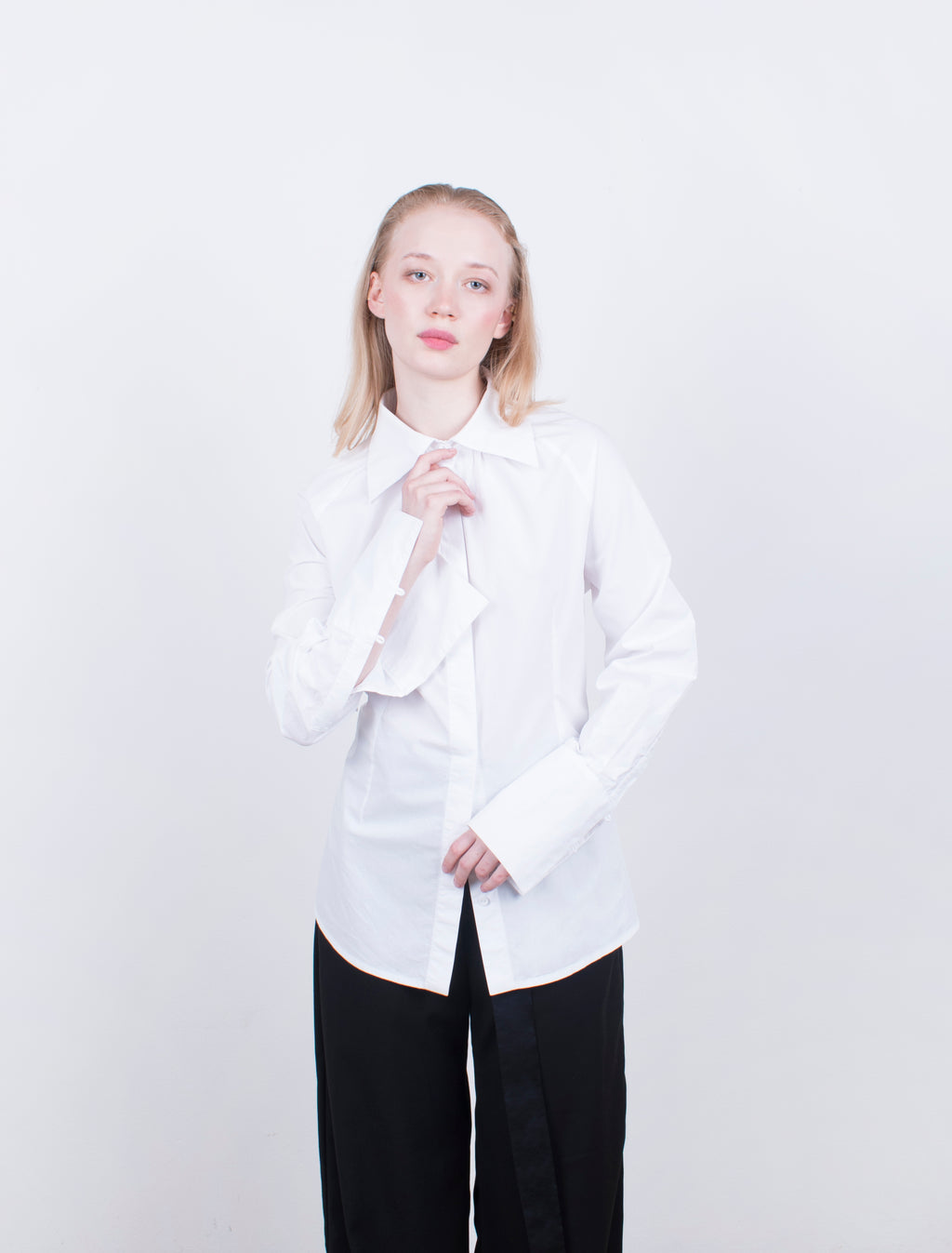 Adeline Shirt - Cotton Poplin Shirt with Collar