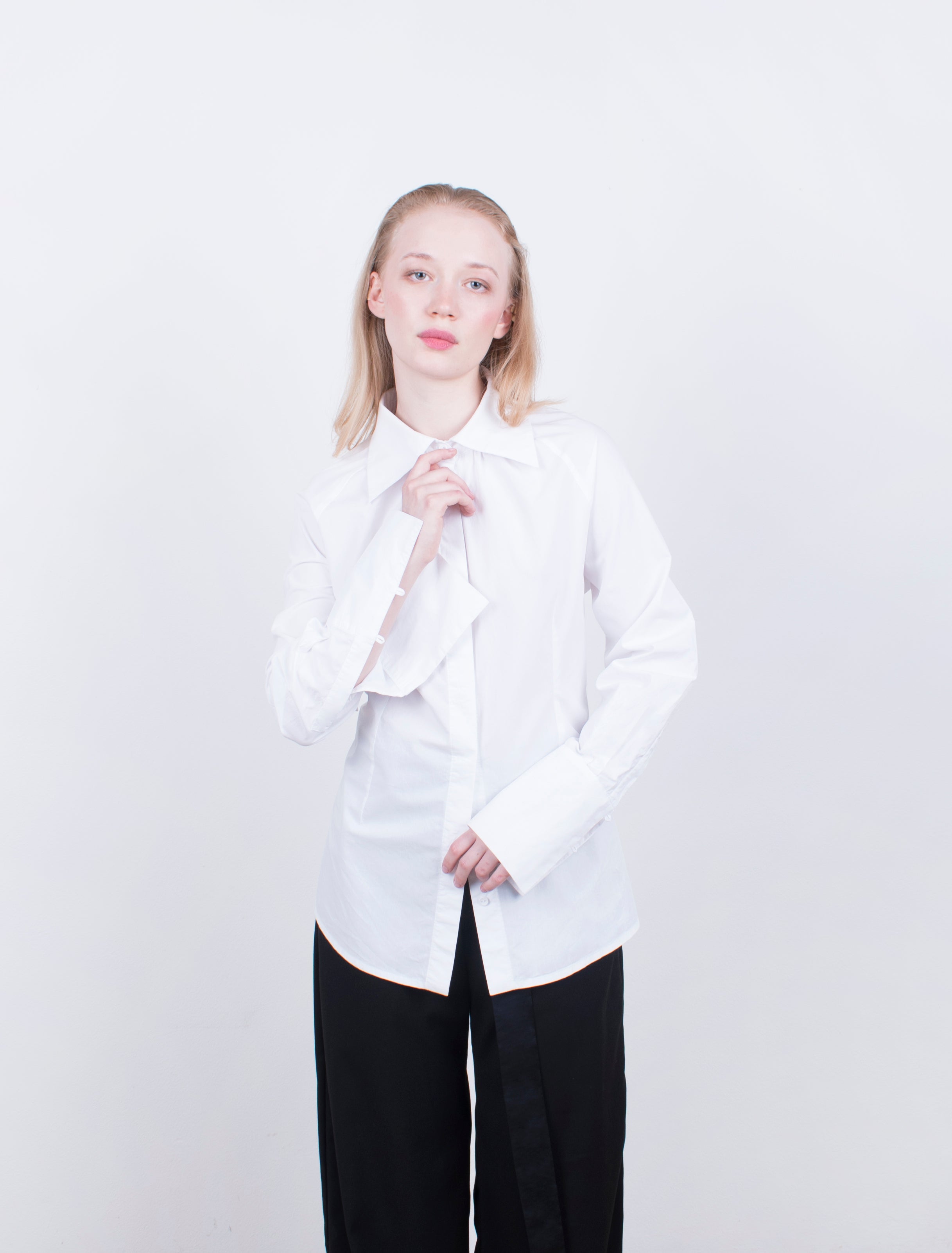 Adeline Shirt - Cotton Poplin Shirt with Collar