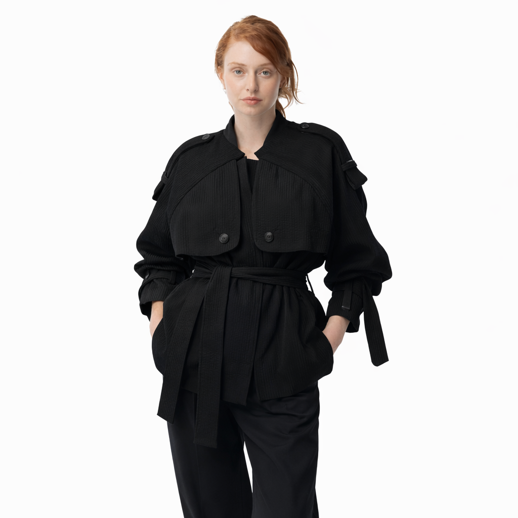 Wrinkled TrenchCoat Short