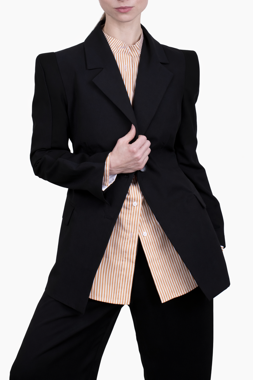Sculpted Shoulder Blazer