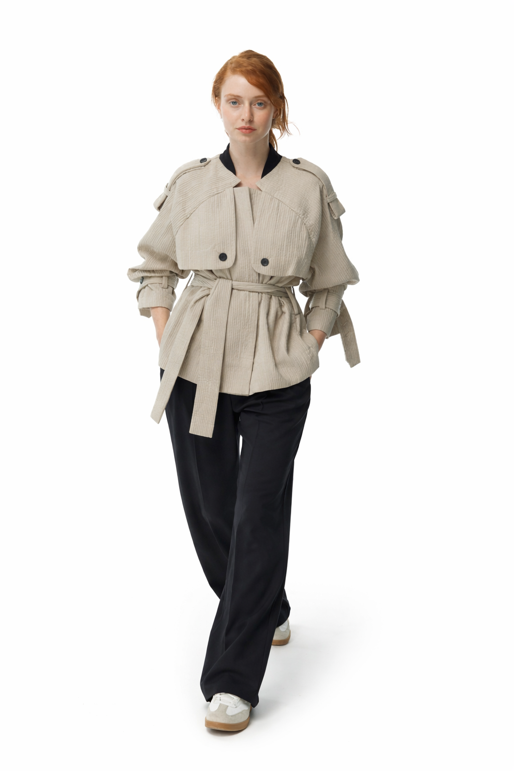 Wrinkled TrenchCoat Short