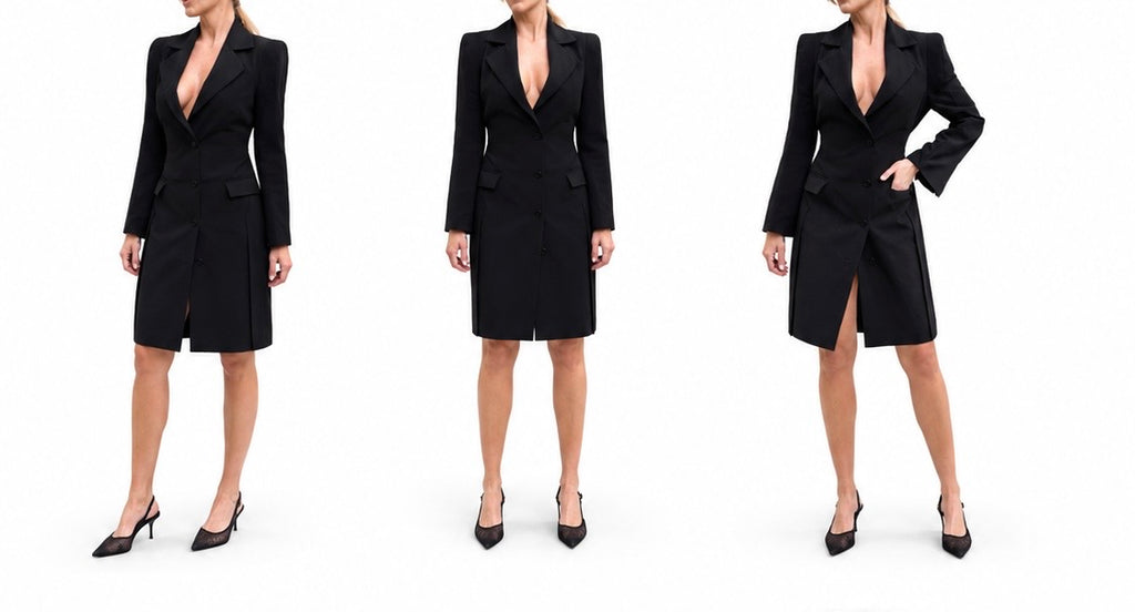 Sculpted Shoulder Blazer Dress