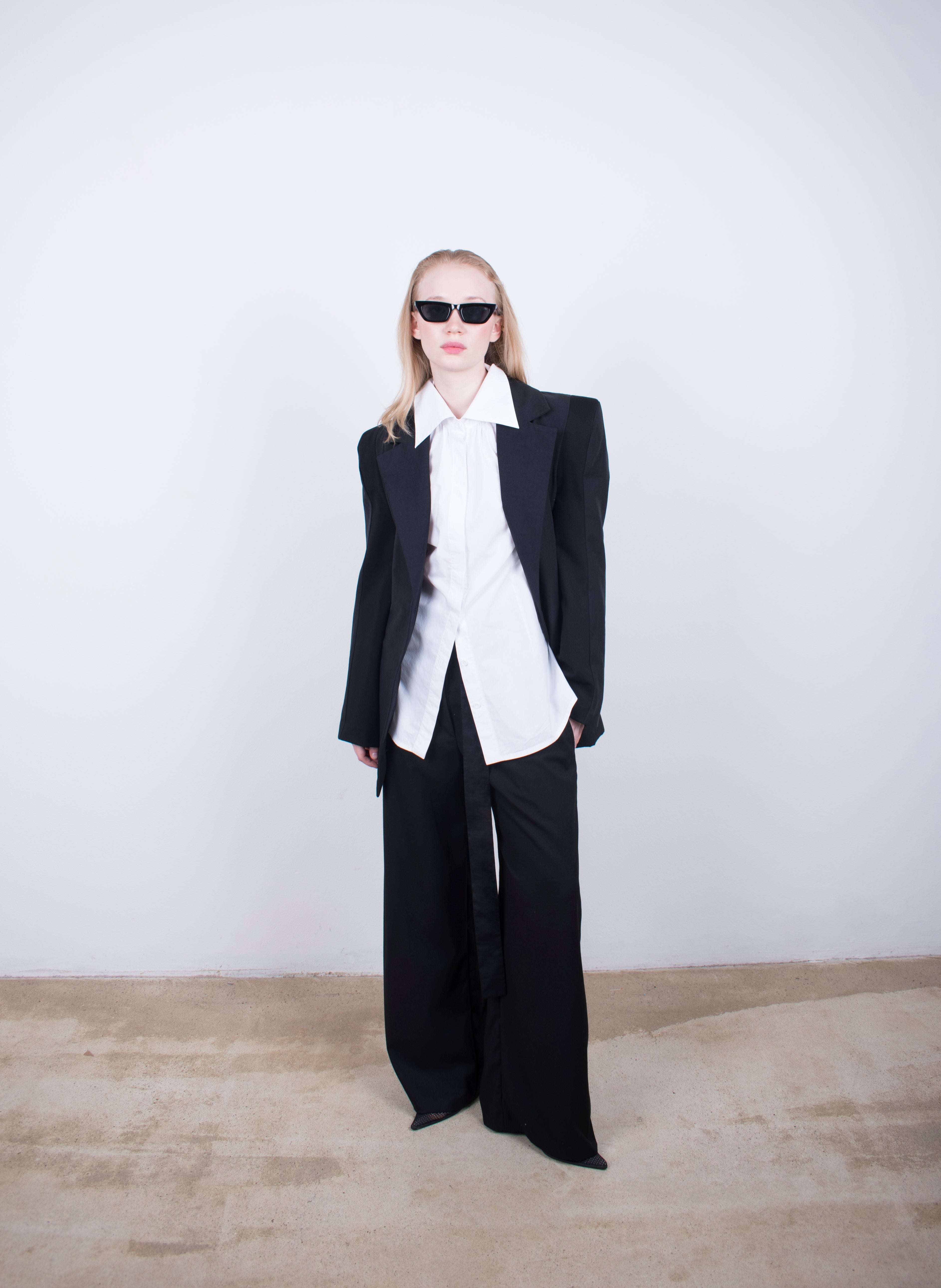 Sculpted Shoulder Blazer