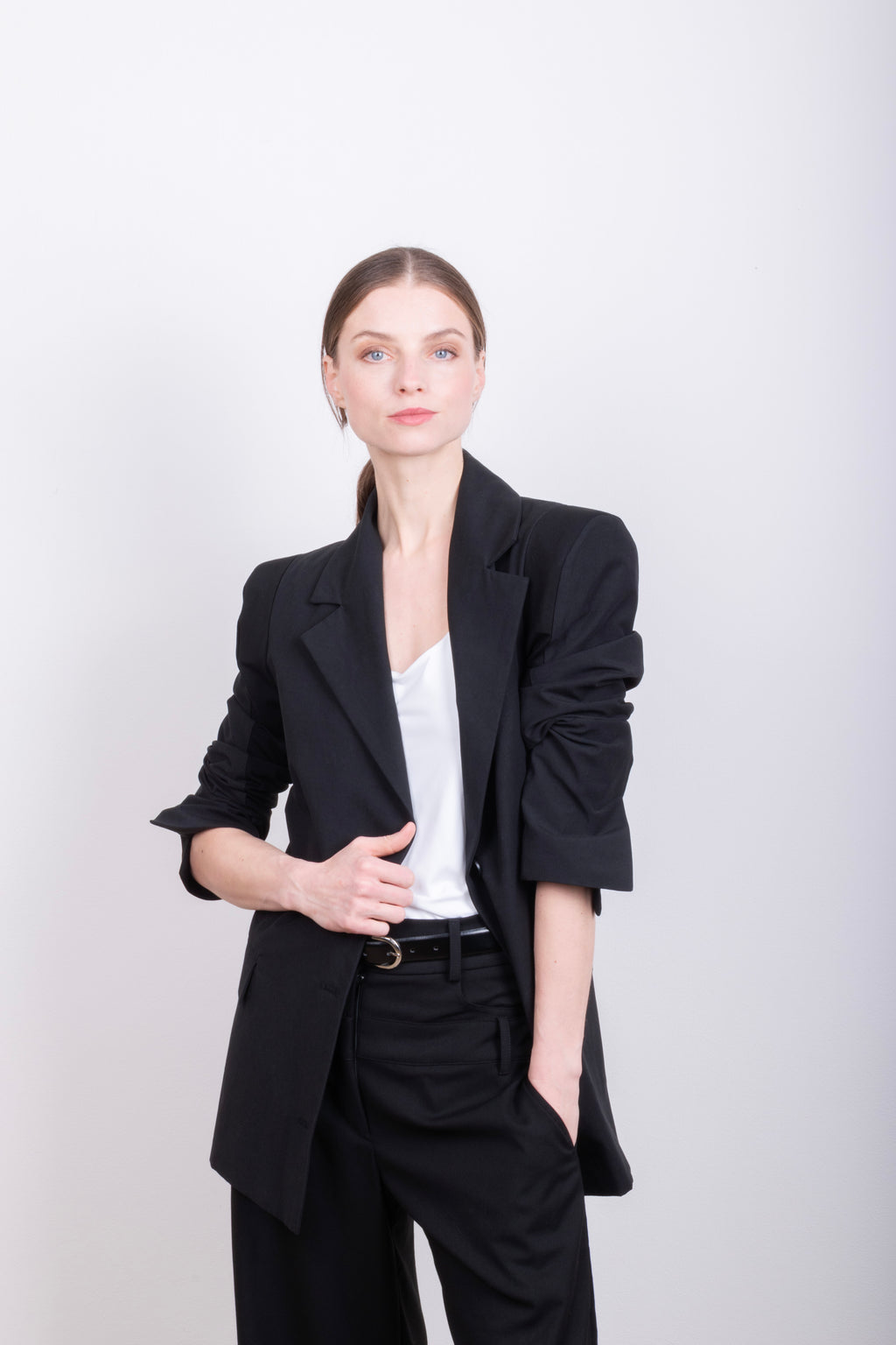 Sculpted Shoulder Blazer