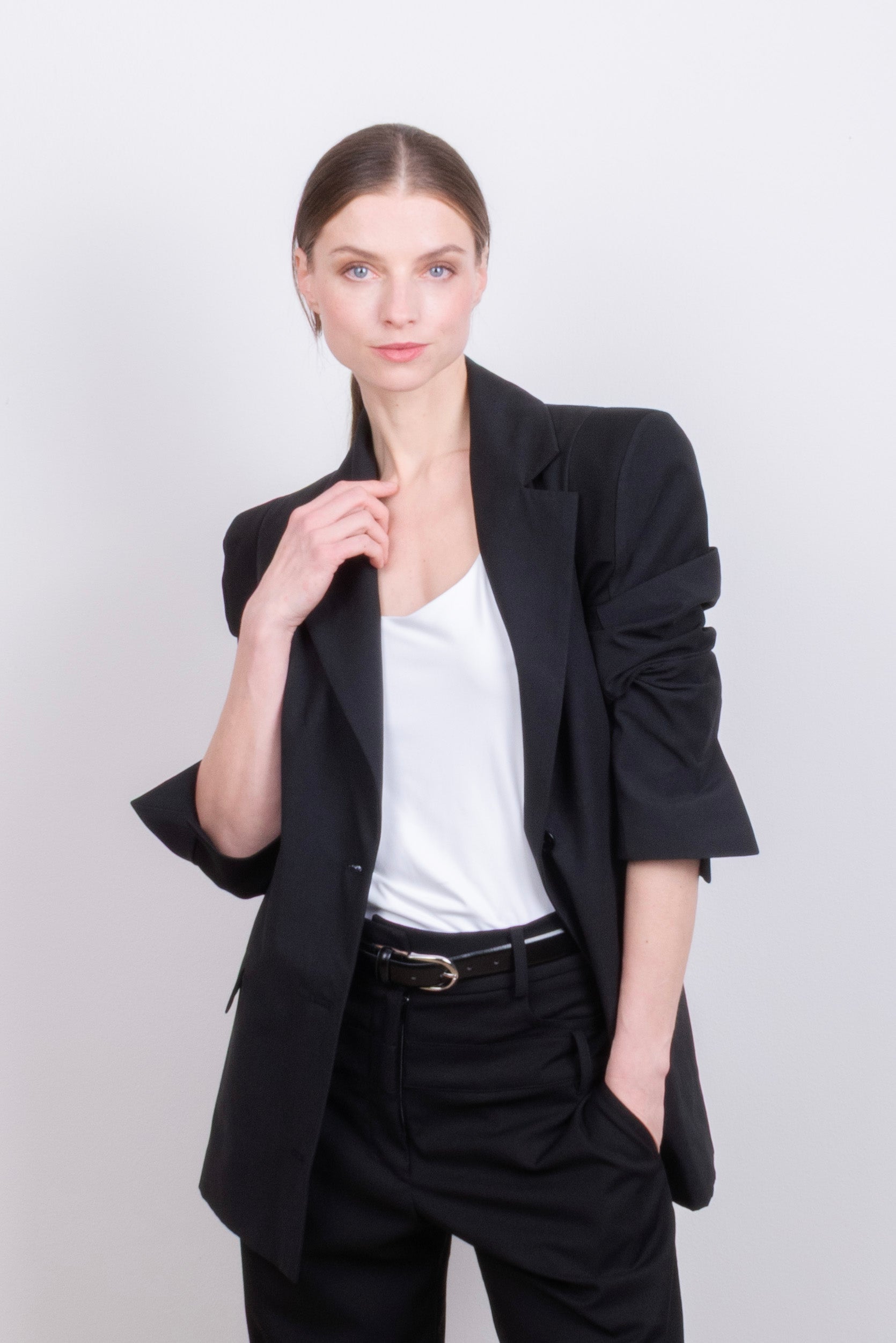 Sculpted Shoulder Blazer