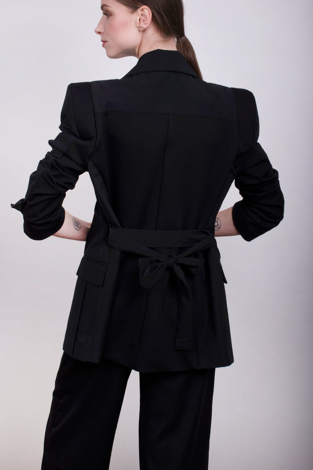 Sculpted Shoulder Blazer