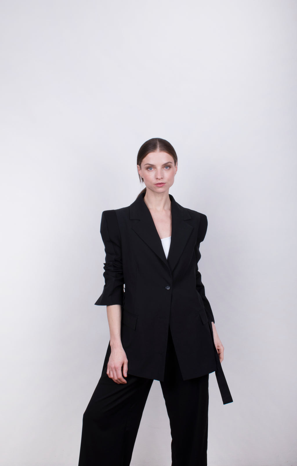 Sculpted Shoulder Blazer