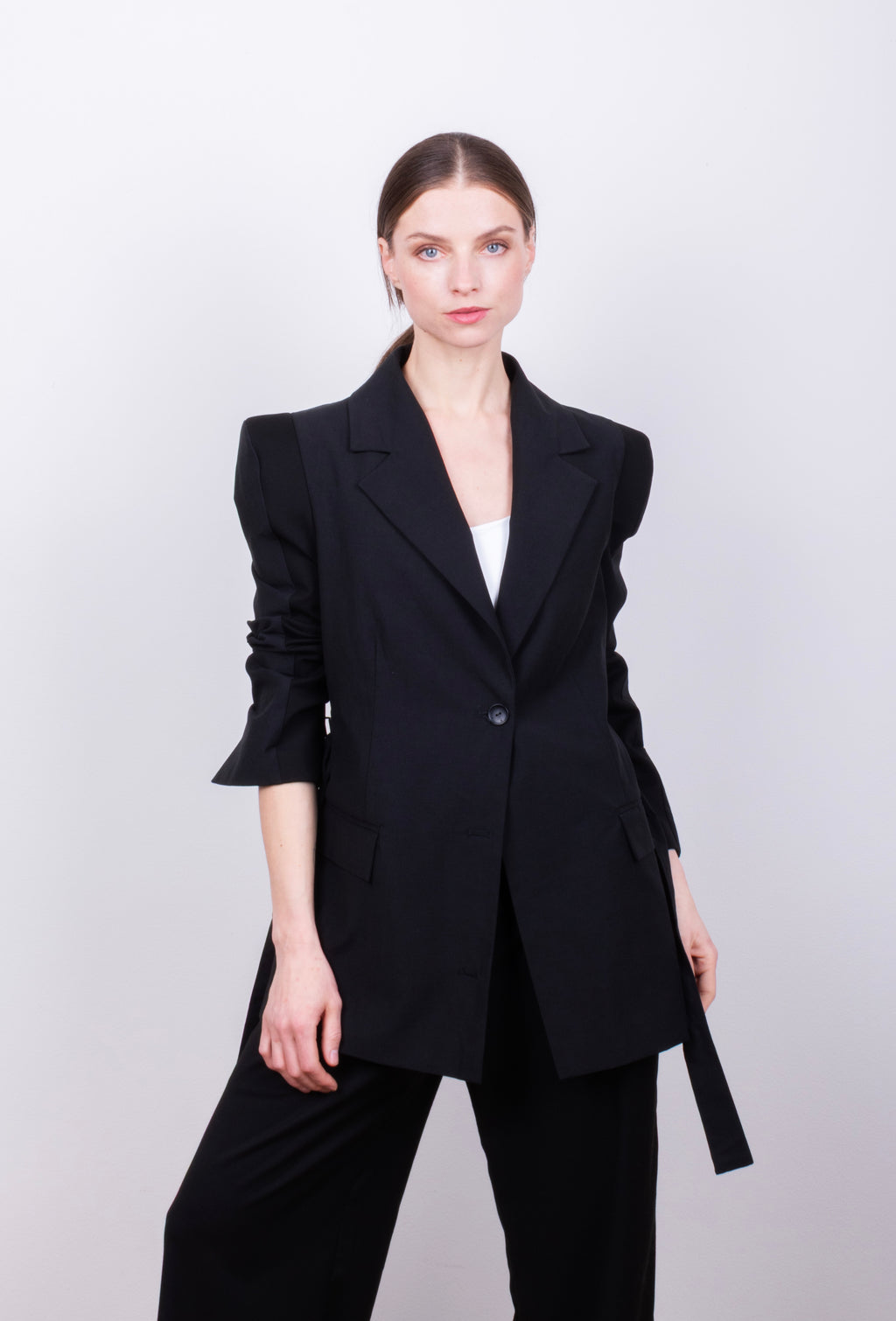 Sculpted Shoulder Blazer