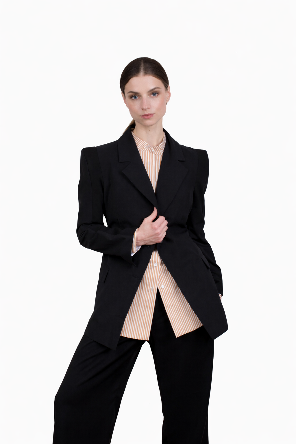 Sculpted Shoulder Blazer